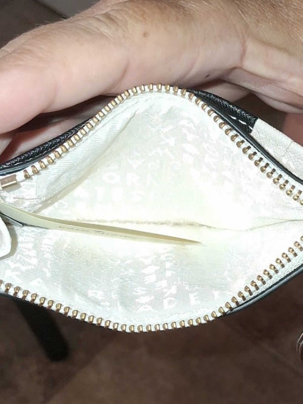 Kate Spade Cream Leather Card and Coin Holder Keychain - Picture 3 of 3